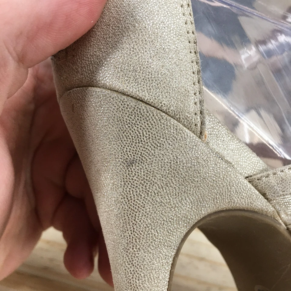 Bar III каблуки женщин 7,5 М Elicete платформе Stiletto лодыжки с ремешками бежевый ткани - Изображение 4 из 4