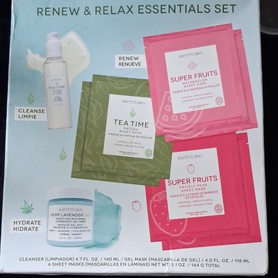 Earth to Skin Renew & Relax Essentials Set Cleanser Gel Mask Sheet Masks