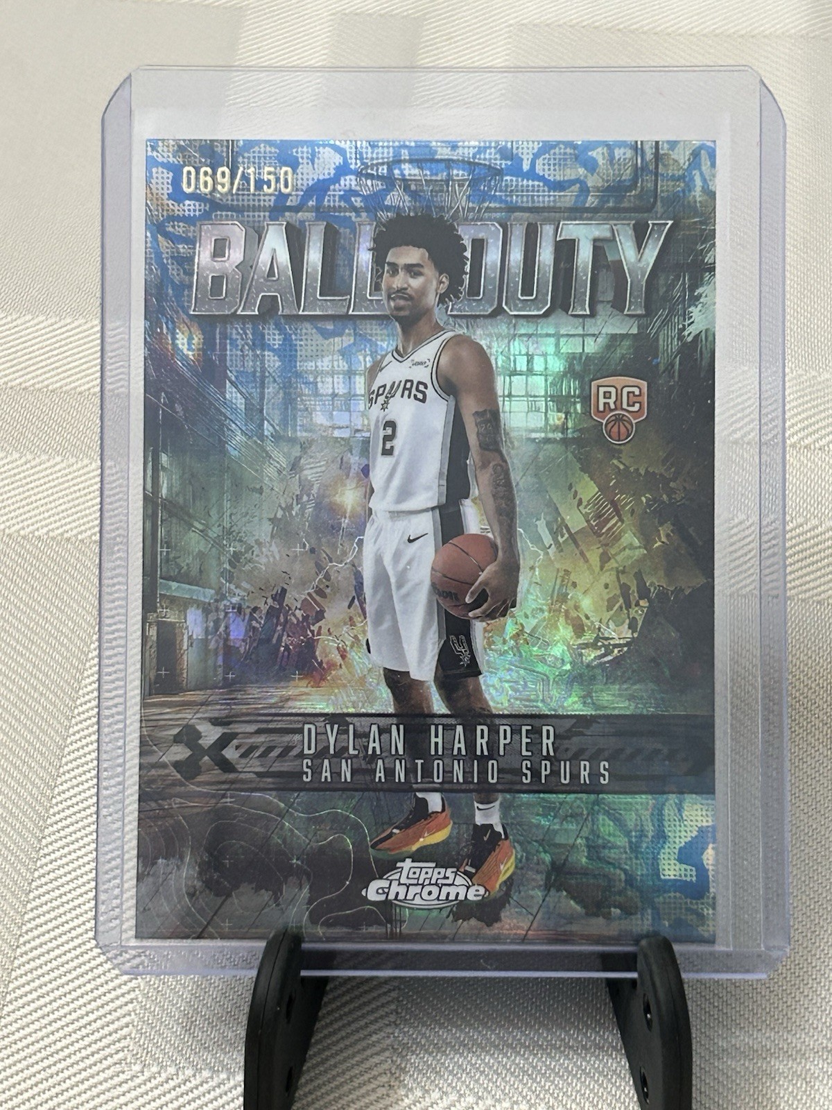2025-2026 Topps Chrome Dylan Harper Ball of Duty SSP Blue Refractor RC 69/150