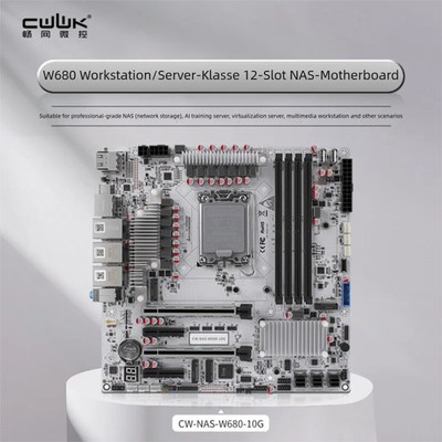 W680 NAS motherboard supports 12-bay server-grade SATA four D5 slots ECC 10G