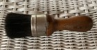 Vintage Osborn #8 brush with black bristles, worn white handle, and metal barrel marked “Made in U.S.A.”