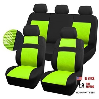 Seat Cover 3D Air Mesh Car Seat Cover with 5mm Composite Full Sets Green