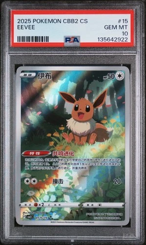 PSA 10 Pokemon Eevee Gem Pokemon Vol. 2 cbb2C Chinese Holo 01 15/15 Gem Mint
