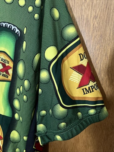 Maglia ciclismo vintage Dos Equis stampa all over verde uomo XL birra - Foto 4 di 7