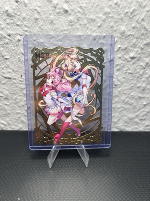 Sailor Moon + Chibiusa  Gold Karte Metal  Goddess Story Waifu