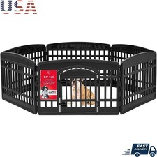 Durable Indoor Outdoor Pet Playpen Expandable Easy Assembly W/ Door Puppies Cats