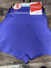Hanes  Womens Boyshort Underwear Panties 3-Pair Nylon Blend Ribbed B  XL