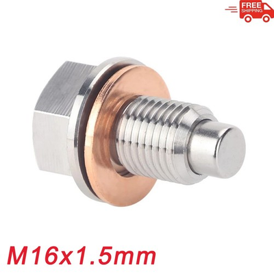 #ad #ad M16x1.5mm Universal Engine Magnetic Oil Drain Plug Screw Bolt Nut Sump Nut Set $6.99
