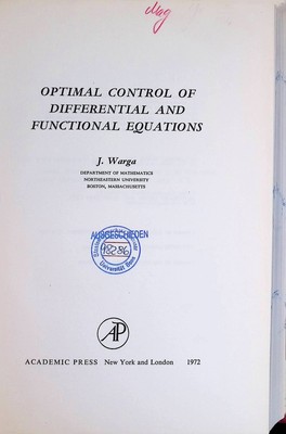 Optimal Control of Differential and Functional Equations Warga, J.: