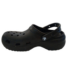 CROCS Women  s 8M Classic Platform Clogs BLACK Foot Comfort Style Waterproof Slim