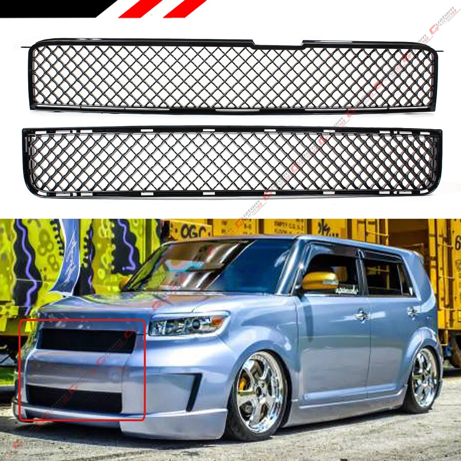 Para 2008-10 Scion XB Badgeless Malla Nido de abeja Negro Brillante Superior + Rejilla Inferior Foto 2 de 4