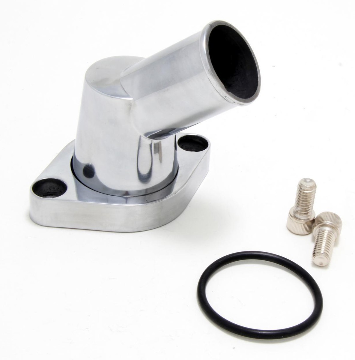 Specialty Products Water Neck Chevy 45 Degree O-Ring Style Polished Specialty Products Water Neck Chevy 45 Degree O-Ring Style Polished