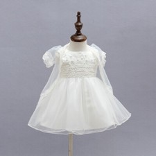 Sale Baby Christening Gown Baptism Dress Lace Embroidery Dress Cape Bonnet
