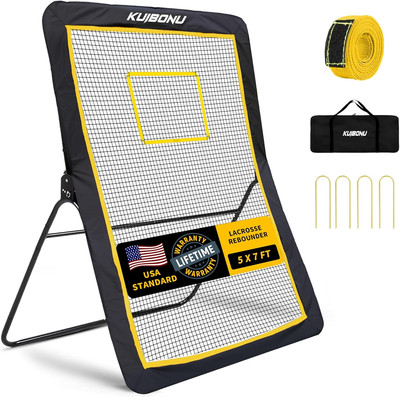 Lacrosse Rebounder, 5X7Ft Volleyball Rebounder Net with 5 Bounce Back Angles, Ne