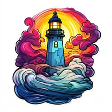 XXXL 60x60 cm car decal sticker lighthouse sticker