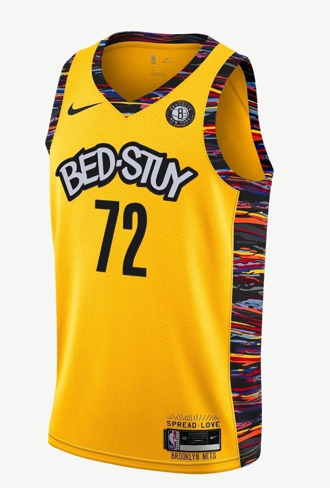 Nike Brooklyn Nets Biggie Bed-Stuy Jersey Amarillo-Yellow CU0193-728 Sz: 44  (M)