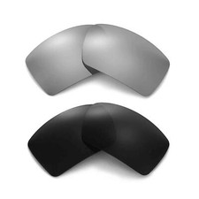 Walleva Two Pairs Polarized Lenses For Oakley Eyepatch 2 - Titanium Black