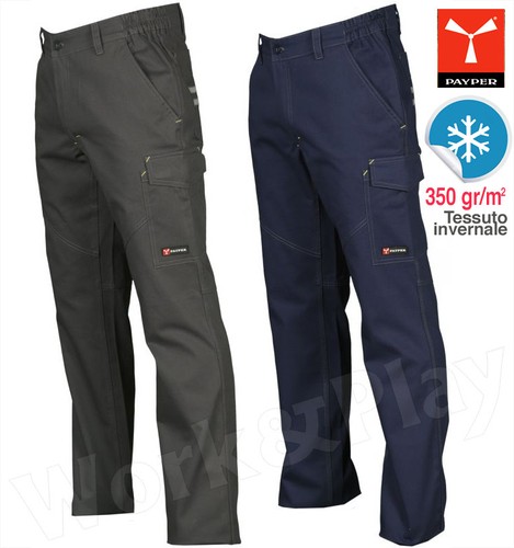 PANTALONE DA LAVORO PAYPER WORKER WINTER 350 gr MULTITASCA UOMO INTERNO  FELPATO | eBay
