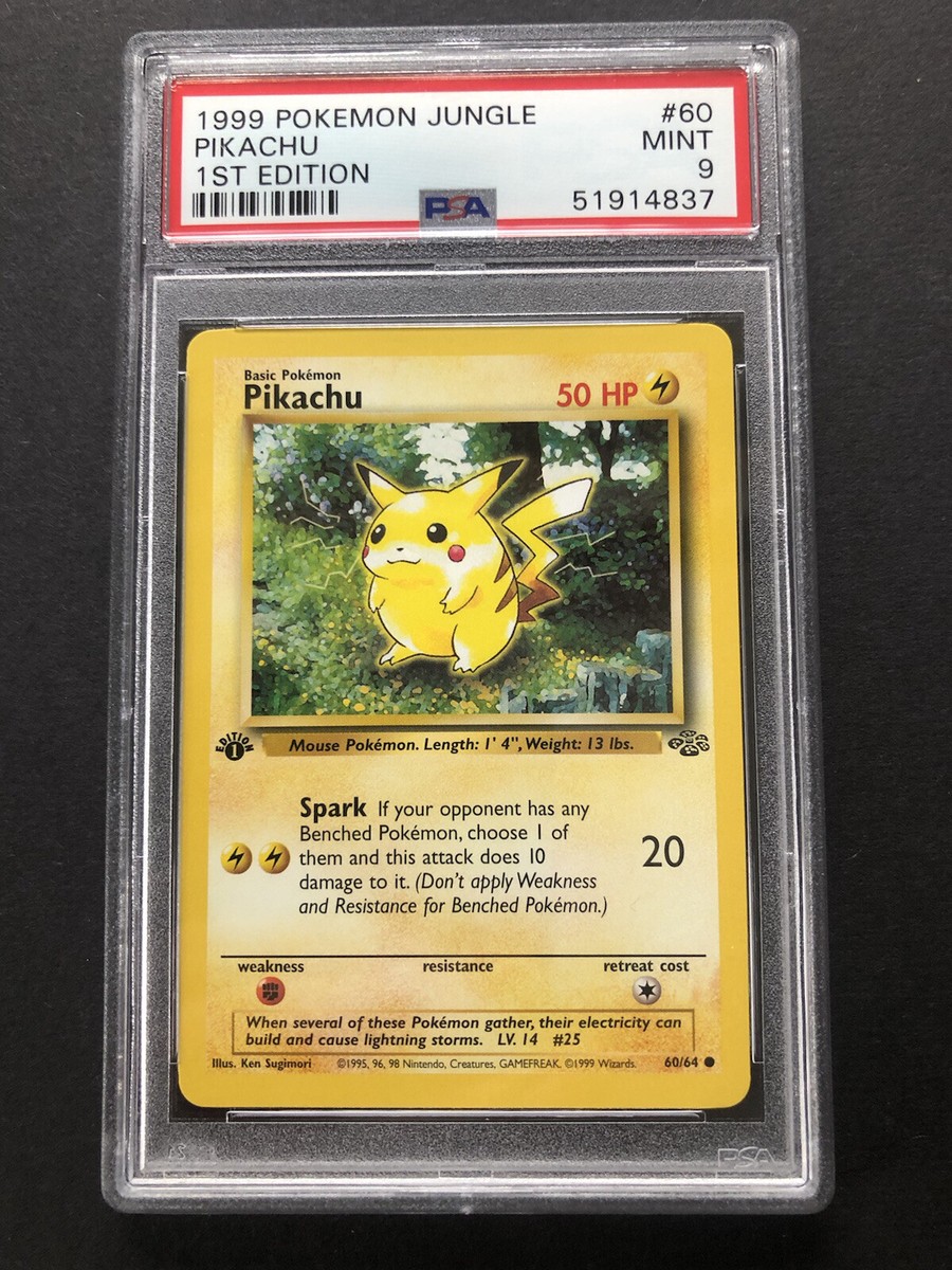 1999 Jungle Pikachu 1st Edition PSA 9 Mint #60/64 Graded Rare Red