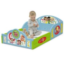 CoComelon Toddler Bed Big Kid Bed with Rails Plastic Childrens Sleep Furniture