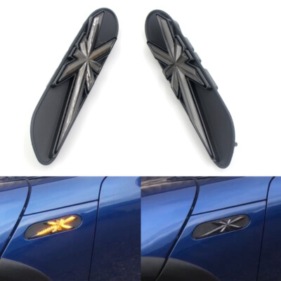 Smoked Amber LED Side Marker Signal Light Lamp Fit For Mini Cooper R53 2002-2006