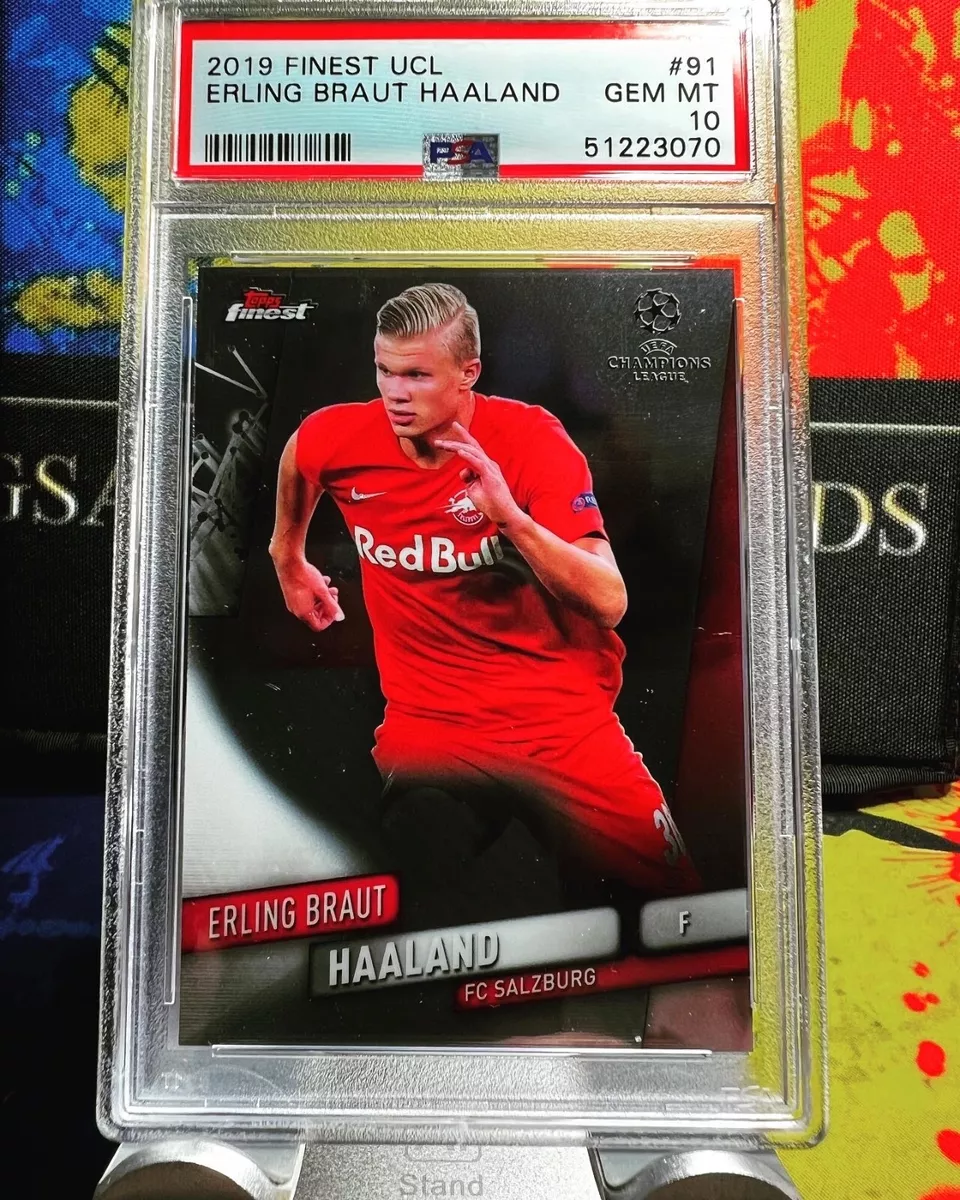 2019-20 Topps Finest UCL Erling Braut Haaland #91 PSA 10 GEM MT Rookie RC
