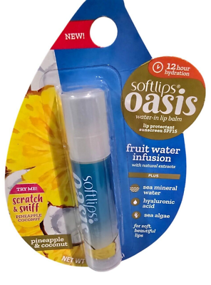 #ad Softlips OASIS Fruit Water Infusion Water In Lip Balm PINEAPPLE amp; COCONUT New $12.99