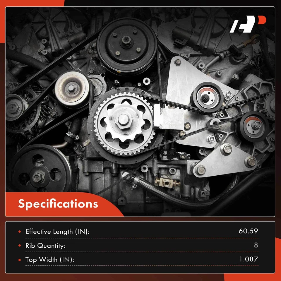 Cinto serpentina A-Premium 60,59 pol para Ford Freightliner International Harvester - Imagem 4 de 4