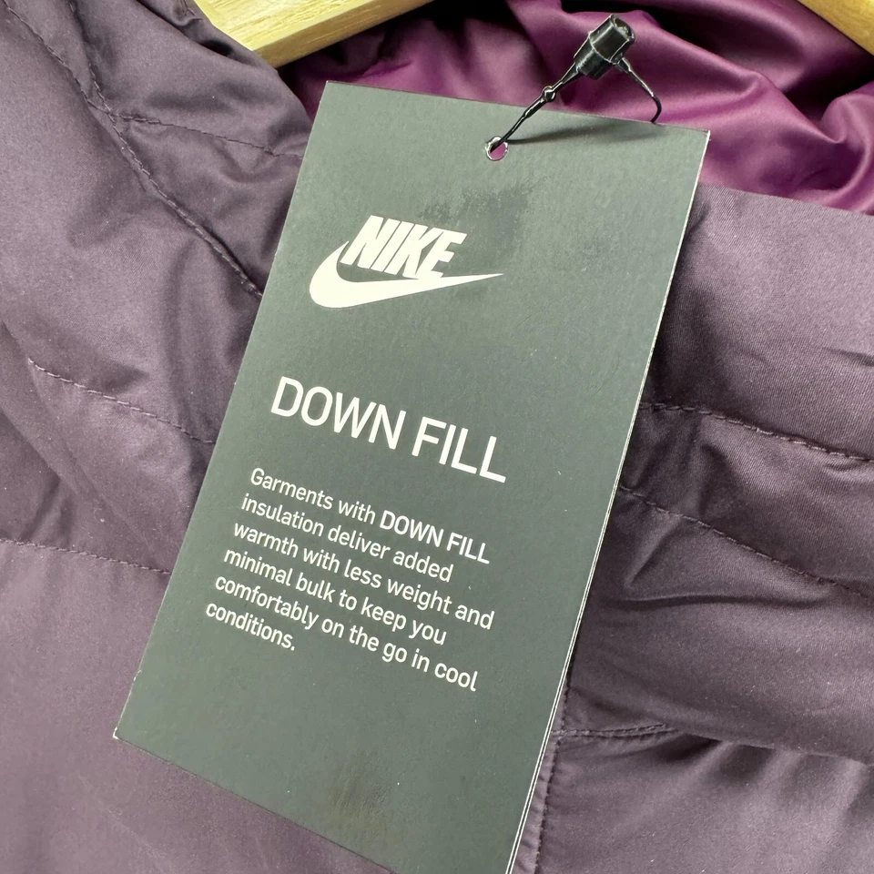 Chaqueta Nike para mujer pequeña rellena de plumón larga acolchada con capucha púrpura 2018 Juegos Olímpicos Nueva con etiquetas Foto 4 de 4