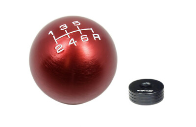 LANCER EVOLUTION EVO 8 9 ROUND SHIFT KNOB 6 SPEED RED