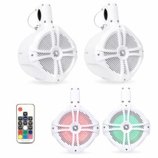 2 Pairs Belva BWT6LED 500W 6.5" Wakeboard Tower Speakers w/ LED Lights  Remote