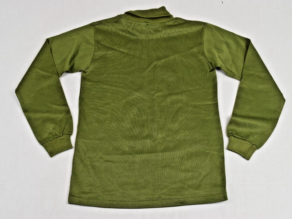 Vintage Turtleneck Shirt Munsingwear Size Youth 14/16 60s Olive Green Sheen - Image 2 of 4