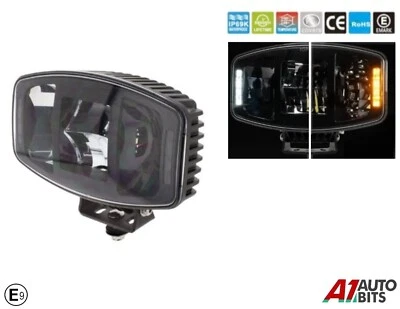 1X 10'' LED Jumbo Ovale Spot Léger Blanc Ambre pour Scania DAF Man Volvo Camion - Photo 1/4