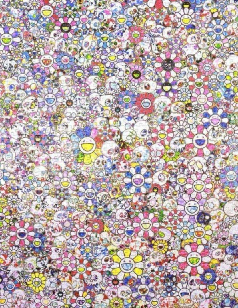 ジグソーパズル SKULLS & FLOWERS CASTLE WALL IN THE SKY Takashi Murakami Jigsaw Puzzle / SKULLS & FLOWERS CASTLE