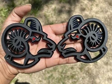 For Ram Red Eye Emblem Badges Matte Black On Black New
