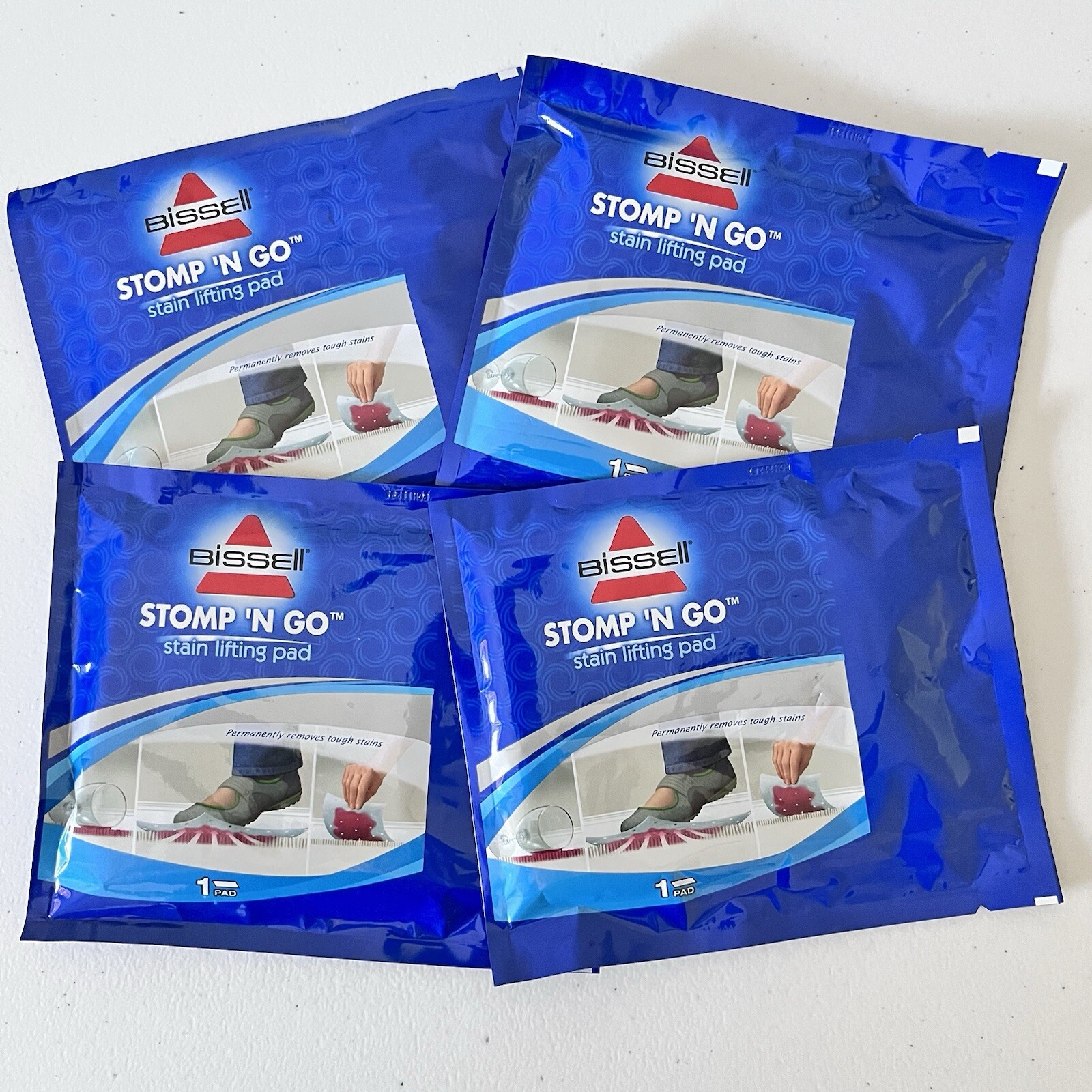 Bissell Stomp N Go Stain Lifting Pads 4-Pack New Sealed