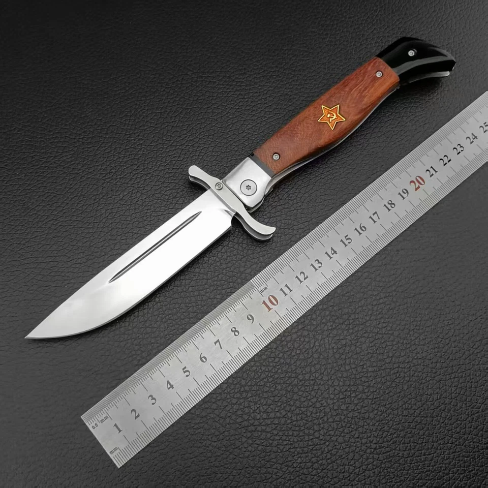 Russia NKVD KGB Folding Knife 4.3'' Blade Wooden Handle - Image 2 of 4