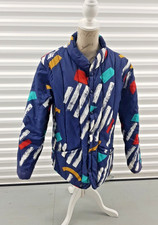 Vintage Reversible Removable Lavenham Sleeve Jacket Gilet Vgc Blue/multie 1980's