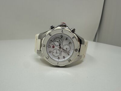 Michele Tahitian Chronograph White Rubber Ladies Watch | eBay display picture 1