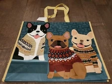 Home Goods Cute Dogs In Sweaters - Large Reusable Shopping Tote Bag Eco Friendly