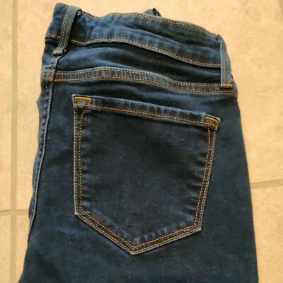 Old Navy Rock Star women's size 2 super skinny denim jeans dark wash zip pockets