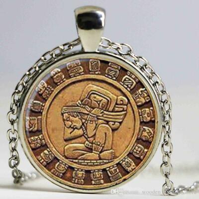 AZTEC pendant 925 Silver 18'' necklace women mom sister ladies female gold gift