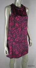 Marc Jacobs Dress Cocktail Party Mini Size M Silk Red Multi Floral Tie Bow Shift