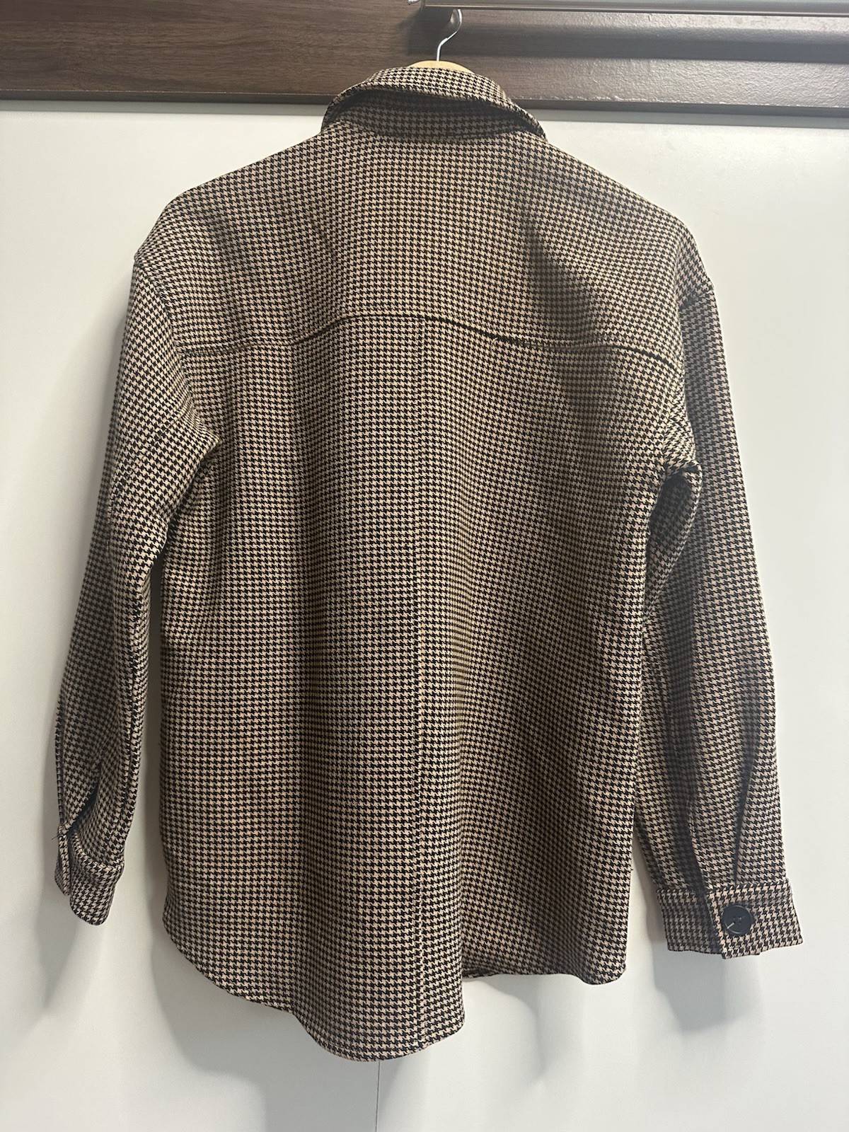 Current Air Brown Black Houndstooth Button Jacket… - image 4