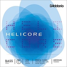 D'Addario Helicore Solo Bass Single F String, 3/4 Scale, Medium Tension