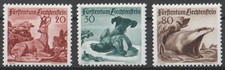 == Liechtenstein. Série complète ★★ Gibier des Montagnes — 1950 ==
