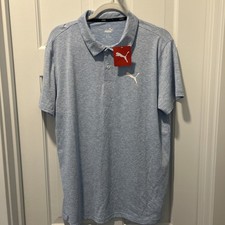 Puma NWT Light Blue All In Golf Polo Shirt Size L
