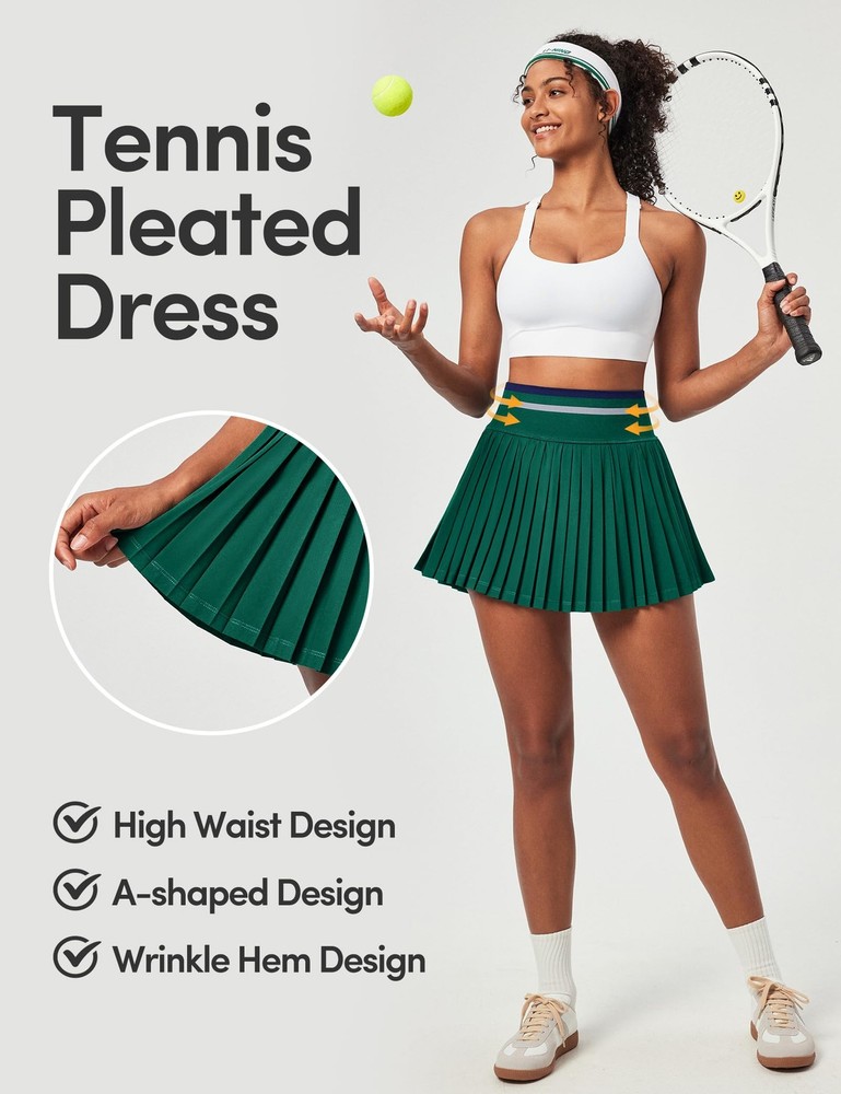 Pleated Tennis Skirt High Waisted Golf Skirts for Women with Pockets Athletic...