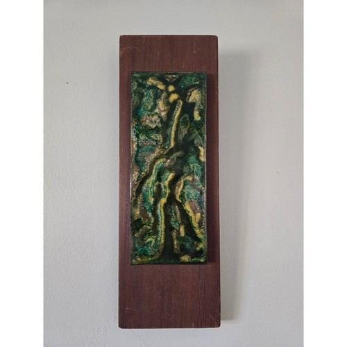 Mid Century Enamel Abstract Wall Art – Mounted on Wood Panel