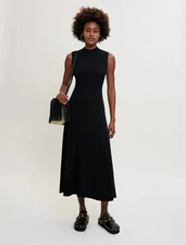 Maje Long Knitted Dress Black Size 36 (S) RRP 320$